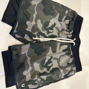 Vuori Gray and Black Athletic Shorts